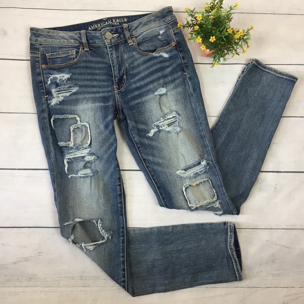 American Eagle Distressed Stretch Skinny Jeans